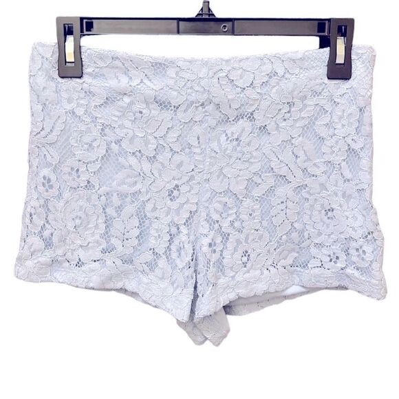 Forever 21 Light Blue Floral Lace Shorts - Picture 1 of 5